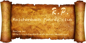 Reichenbach Patrícius névjegykártya